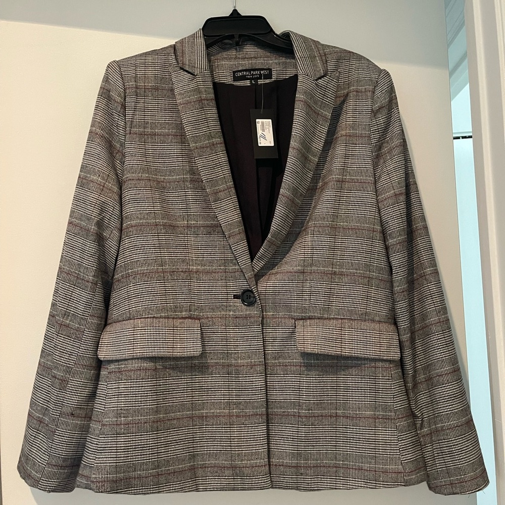 NWT Central Park West Large Plaid Blazer